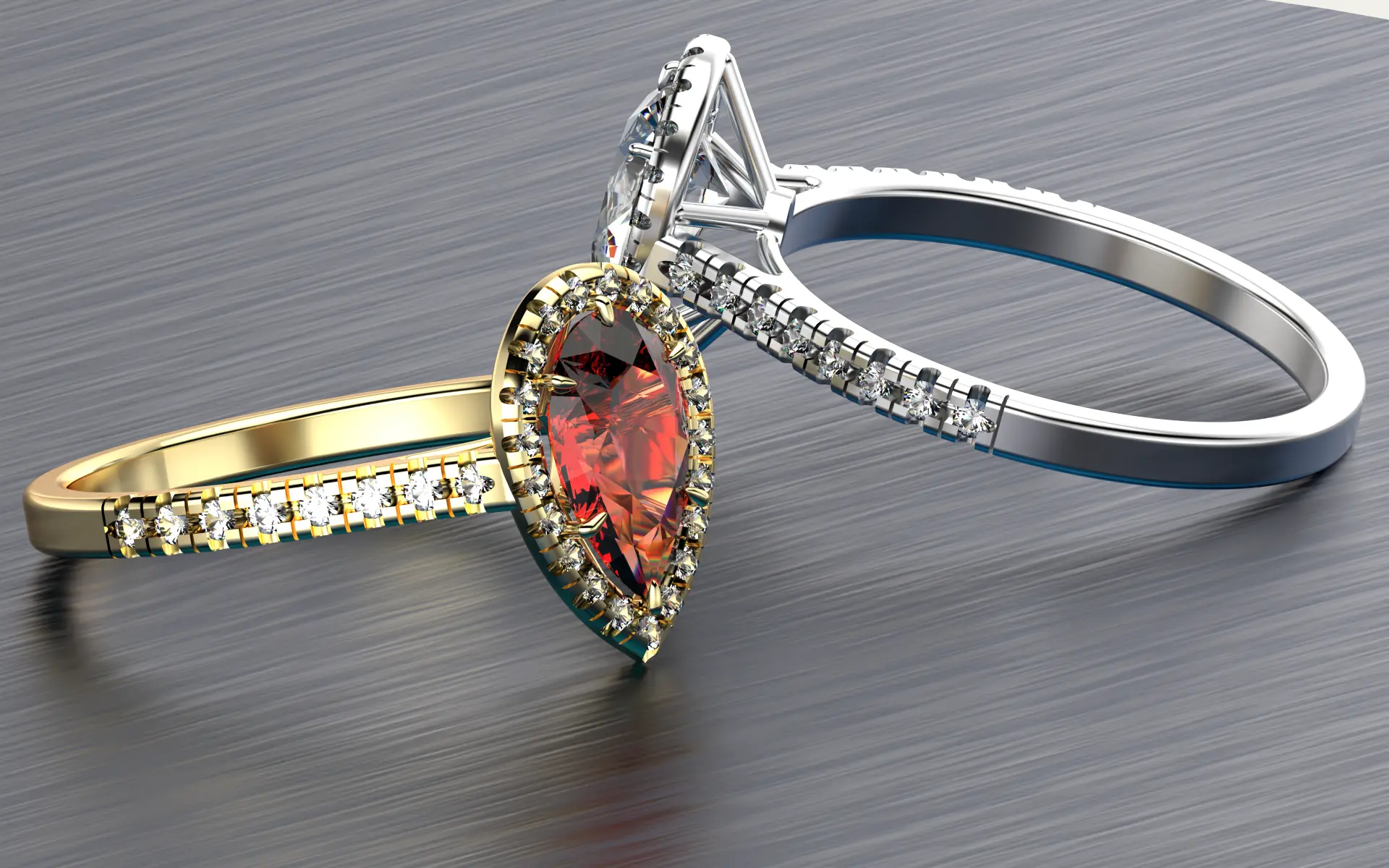 Tiffany - Soleste Pear-shaped Halo with a Diamond