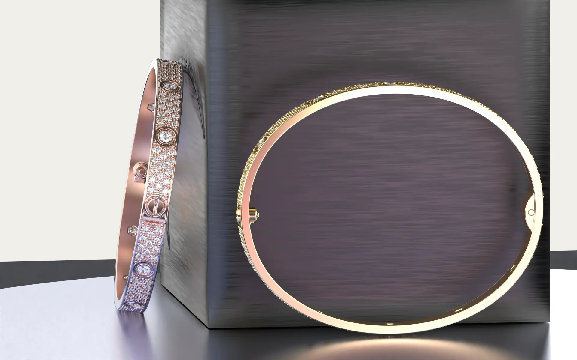 Браслет Love Screw Medium model Paved 190mm